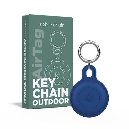 Mobile Origin Schlüsselbund-Etui Silikon für AirTag in Blau Farbe