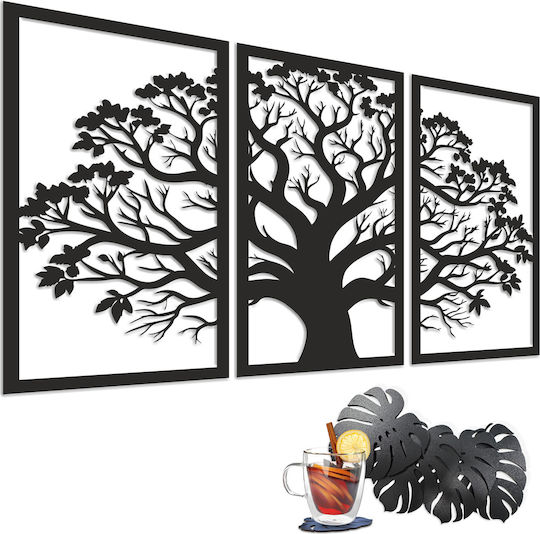 Offene Wandtafel 3D Triptychon Bild Schlafzimmer Baumrahmen 95x159