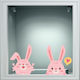 Window Sticker Bunnies Set of 2 Pieces 25cm X 50cm