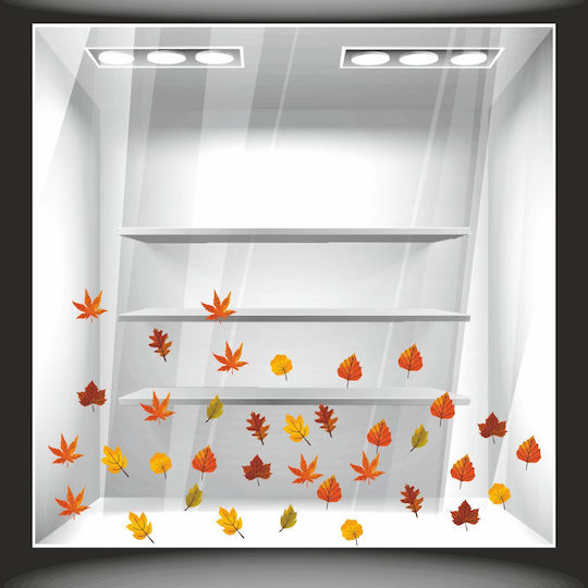 Herbstlaub Fensteraufkleber 2 Sets 36 Blätter 100cm x 100cm