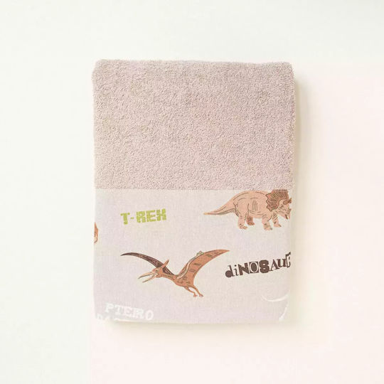 Πετσέτα Μπεζ Εκτύπωση Jurassic Δεινόσαυροι 80 X 380244 Cm 380244 Ntampoudis Ntm-380244