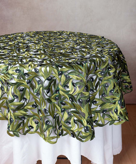 Silk Fashion Rotunde 2352 Black Olive Tree 135x135cm