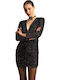 Roym Mini Dress for Wedding - Christening Black