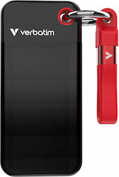 Verbatim Pocket USB 3.2 External SSD 2TB M.2 Black / Red