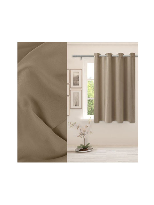 Curtain Blackout Window with Grommet Decorative Taupe 140x140cm
