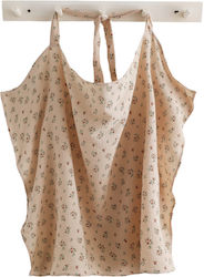Beige Flowers Nursing Cover Cotton Gauze Queen Mother