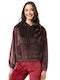 Damen Sweatshirt Kapuzen Braun