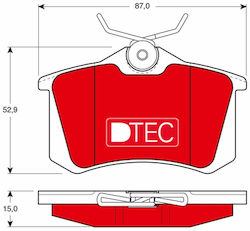Set Plăcuțe De Frână Ceramice Spate Audi A4 B6 B7 A6 C5 Allroad C5 Citroen C2 Săritor Nissan Micra Iii Notă Peugeot 405 I Ii 605 Renault Megane Paisaj 52.9mm 87.0mm 15.0mm