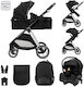 Lorelli Aspen Adjustable 3 in 1 Baby Stroller Suitable for Newborn Black