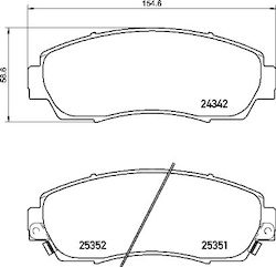 Front Brake Pad Set Brembo Honda Crosstour Cr-v Odyssey 1.5-3.5 Akebono 155x59x18mm Wear Sensor Yes Front Brake Pad Set Brembo Honda Crosstour Cr-v Odyssey 1.5-3.5 Akebono 155x59x18mm Wear Sensor Yes