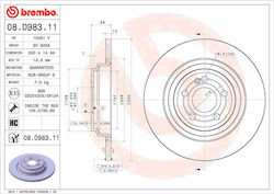 Brembo Задна Спирачна Дискова Дясна Лява Mercedes Gle V167 2.0d/2.9d 330мм 5 Отвора 10.18-05.21