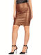 Piele Mini Fustă Camel