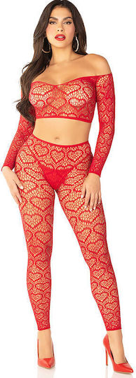 Leg Avenue Crop Top Red