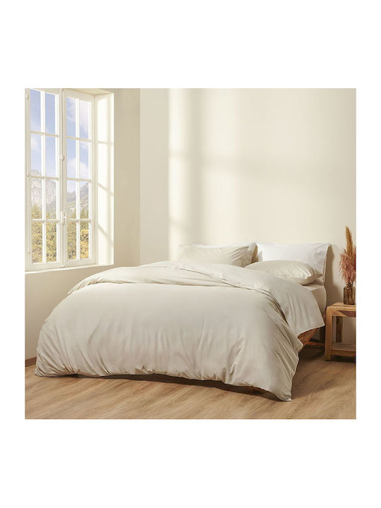 Cannon Sheet Sets Queen with Elastic 160x200+33cm. Cotton Fresh Solid Pelican 4pcs