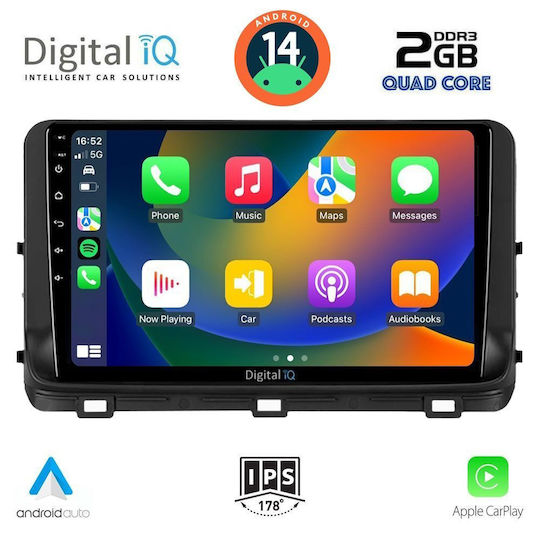 Digital IQ Auto-Audiosystem für Kia Ceed / XCeed 2018-2022 (Bluetooth/USB/AUX/WiFi/GPS/Apple-Carplay/Android-Auto) mit Touchscreen 10"