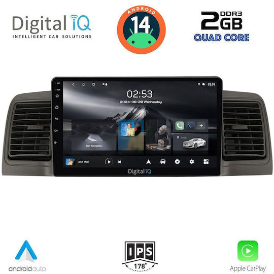 Digital IQ Auto-Audiosystem für Toyota Korolla 2001-2006 (Bluetooth/USB/AUX/WiFi/GPS/Apple-Carplay/Android-Auto) mit Touchscreen 9"