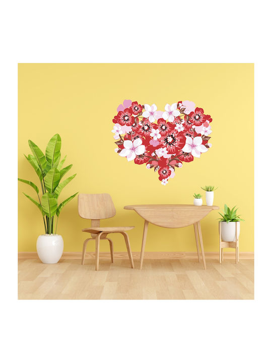 Heart Flowers Wall Sticker 120cm X 100cm
