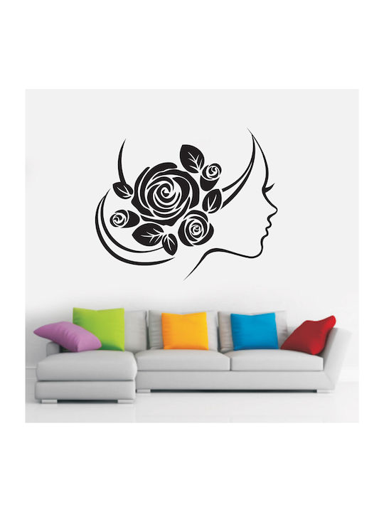 Wandsticker Frau Blumen 70cm x 60cm
