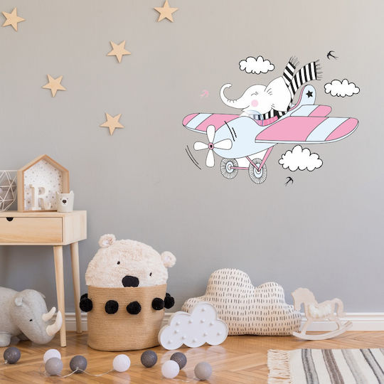 Wall Sticker Elephant Airplane 50cm X 39cm