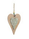 Decorativ Ornament suspendat Inima Din lemn Verde 8x12buc