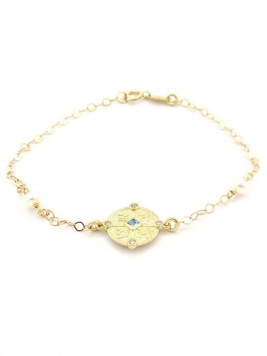 Damentraegerarmband mit Istanbul-Design aus 9K Gold 17cm