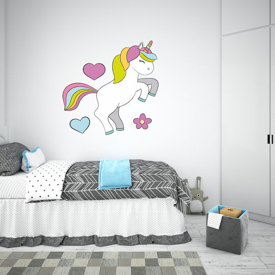 Παιδικό Αυτοκόλλητο Τοίχου Happy Unicorn 60cm X 60cm