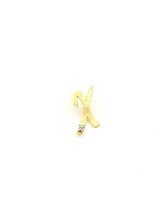 Kremling Monogramm aus 14K Gold mit Zirkon