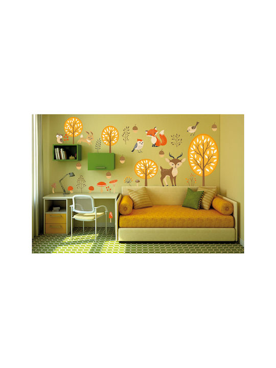 Sticker de Perete pentru Copii Animale din Pădure 130cm X 50cm