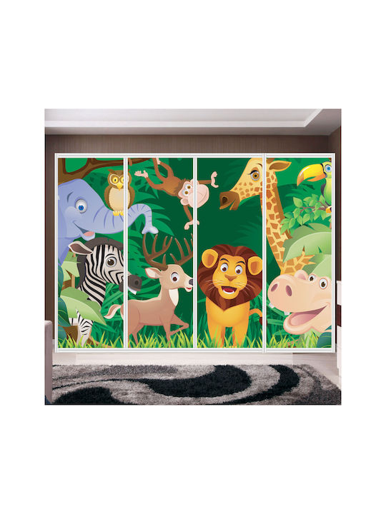 Αυτοκόλλητο Ντουλάπας Cartoon Animals 250cm