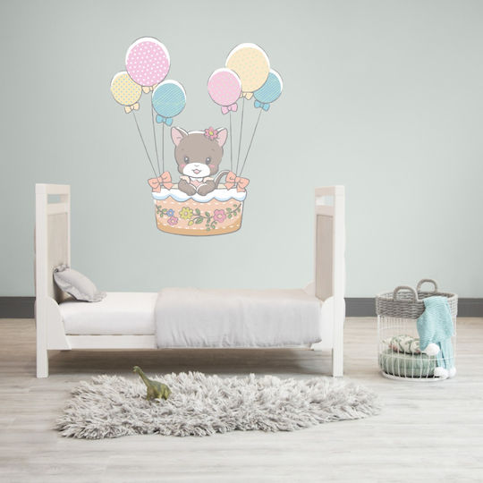 Wall Sticker Cat in Basket 50cm X 58cm