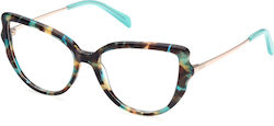 Emilio Pucci Women's Butterfly Prescription Eyeglass Frame Brown