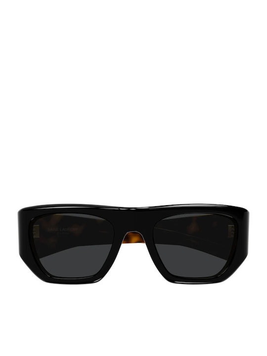 Ysl Unisex Sunglasses with Brown Tartaruga Plastic Frame and Black Lens SL 740 004