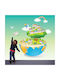 Sticker-Tapete Baum Stadt 260cm