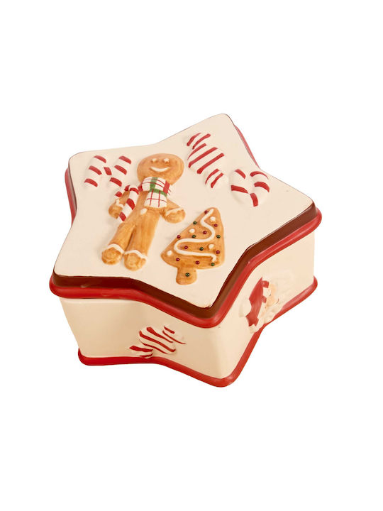TnS Cookies Ornament de masă de Crăciun Borcan de prăjituri Ceramic L17xW17xD9cm.