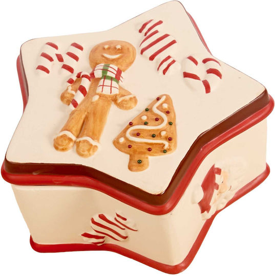 TnS Cookies Ornament de masă de Crăciun Borcan de prăjituri Ceramic L17xW17xD9cm.