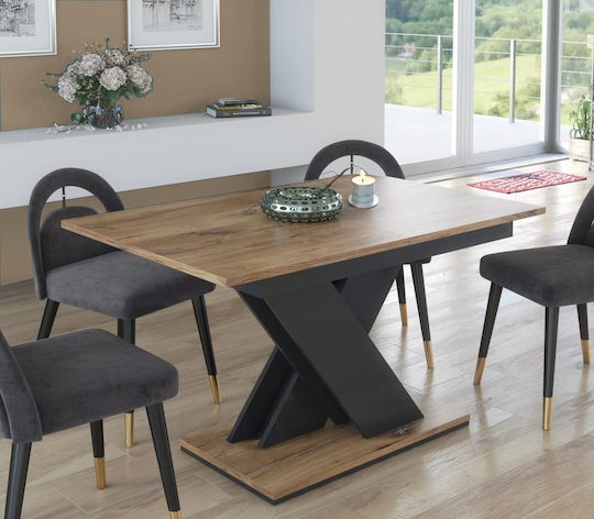 Elara Tisch Speisesaal Ausziehbar Holz Fusiko-gkri 120(+40)x80x75cm