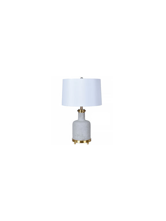Table Lamp LED with Gray Shade and Base
