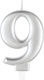 Kerze 9 Metallisch Silber 8 cm