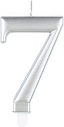Candle 7 Metallic Silver 8 cm