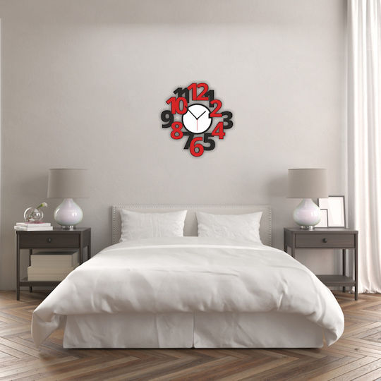 Red Black Wall Clock 40cm X 40cm Thickness 5mm