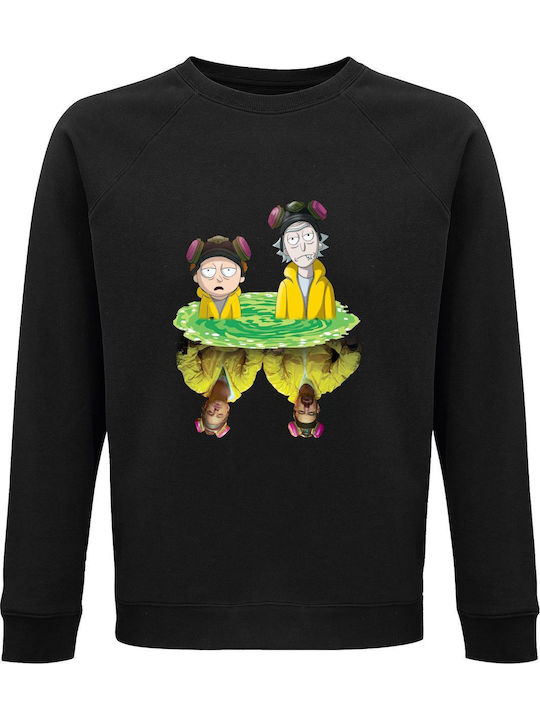 Hanorac Unisex Organic "Rick Morty Ft Breaking Bad" Negru