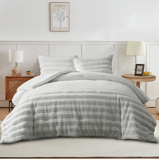 Liolios Home Πάπλωμα Υπέρδιπλο 220x240εκ. Volcno Lt.grey
