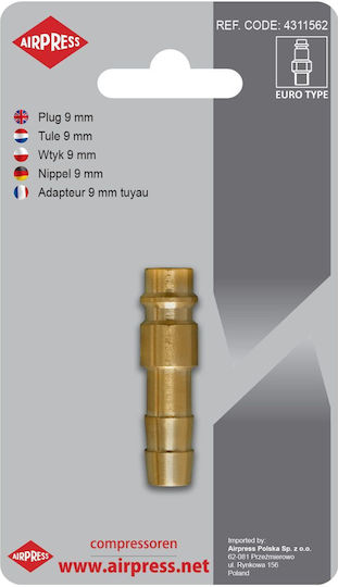 Stub Pipe Nipple Diameter 8mm Hose Diameter 9mm Pressure 10bar Fittings Pneumatic Systems Airpress