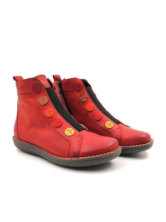 Chacal Leder Stiefeletten Damen Rot