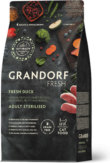 Grandorf Fresh Duck Meat Sweet Potato Dry Cat Food For Neutered Elderly Cats 2kg