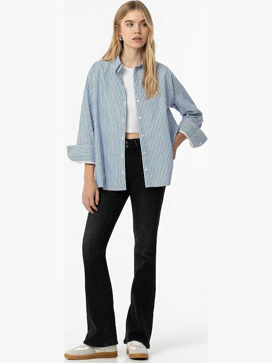 Women's Jean Trousers Flared Push Up in Bootcut Fit Black Wash