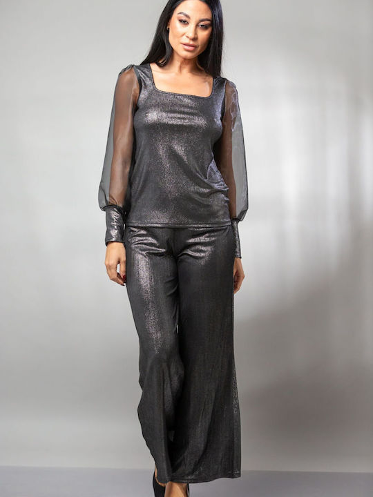 Boutique Women's Fabric Trousers with Elastic S...