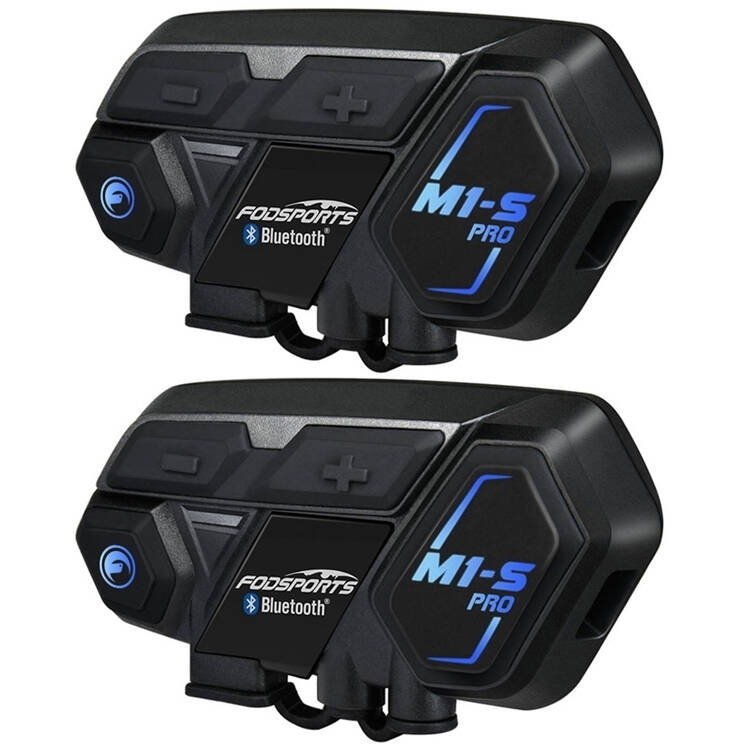 Fodsports M1-S Pro ενδοεπικοινωνία μοτοσικλέτας σε δύο πακέτα (μαύρο)