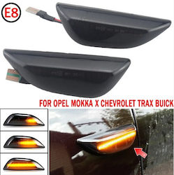 Carro 245051 Πλαϊνά Φλας Φτερού Opel Mokka X 2012-2020 Chevrolet Trax 2013-2020 Led Dynamic Smoke 2 Τεμάχια