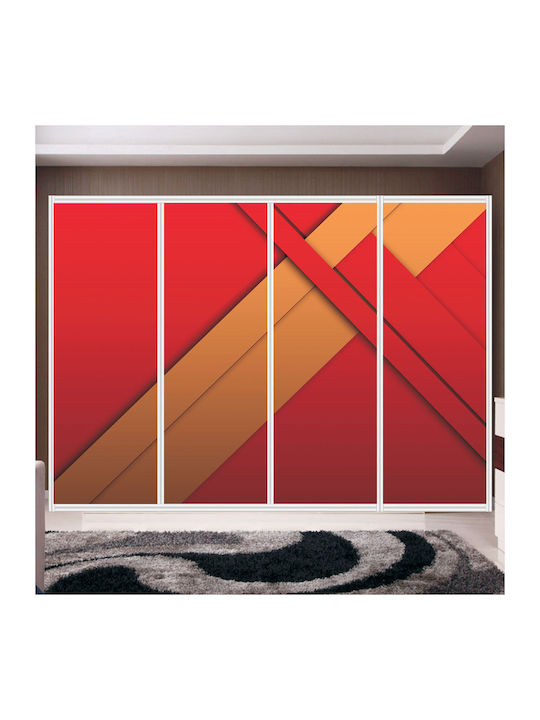 Wardrobe Sticker Red Orange 290cm